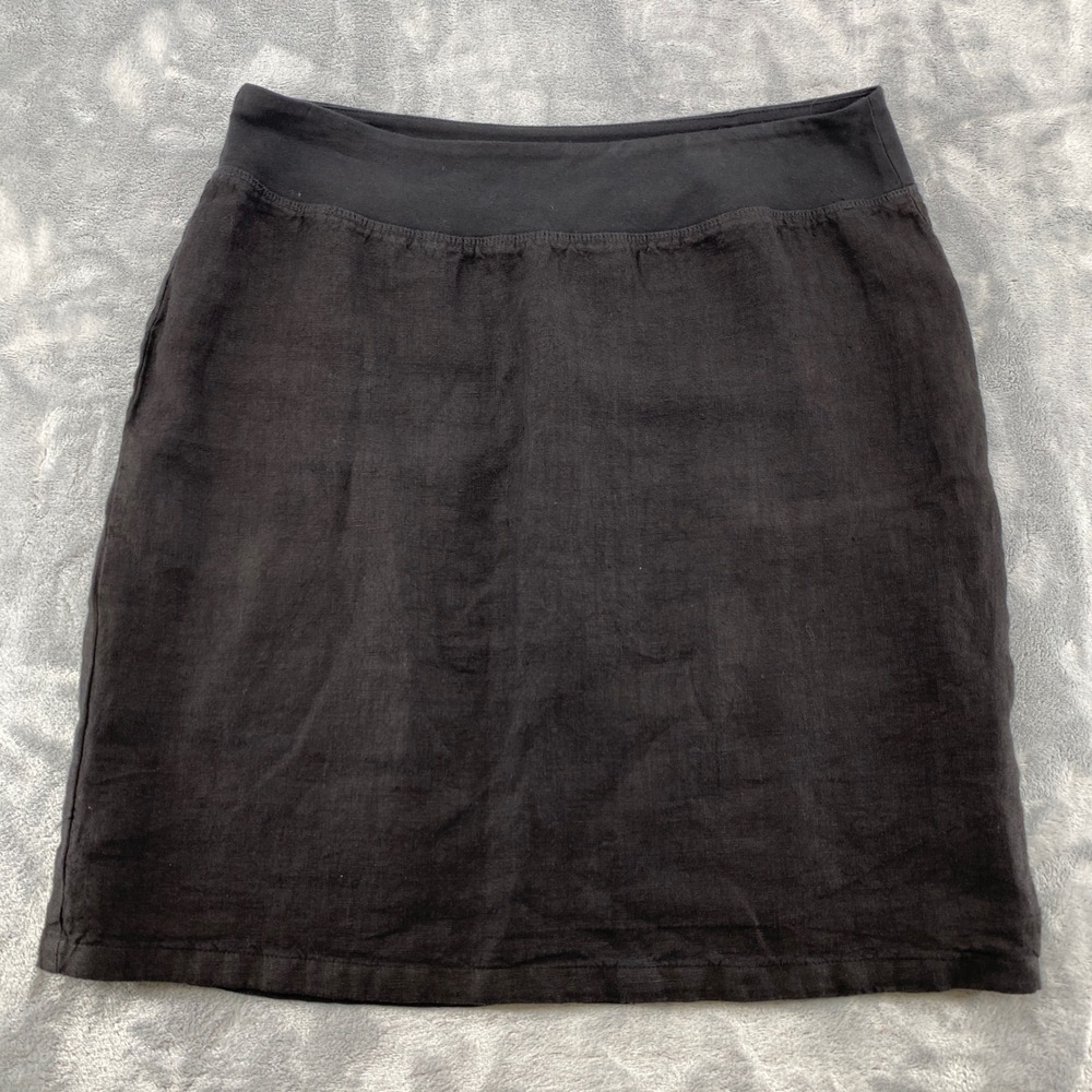 cut loose Black Linen-Blend Pencil Skirt